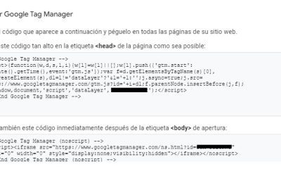 Añadir Etiqueta de Google Tag Manager en tu web