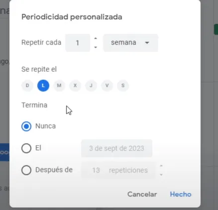 Eventos y tareas en Google Calendar