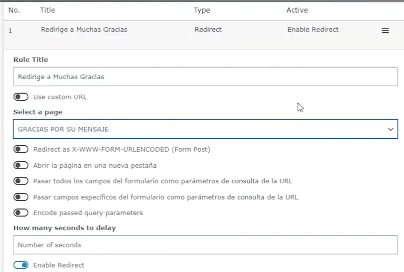 Creación de redirección tras rellenar formulario en Contact Form 7
