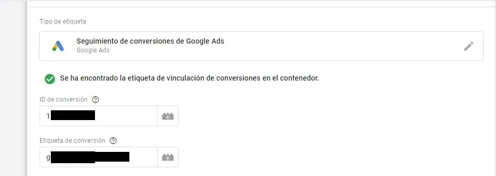 Seguimiento de Conversiones de Google Ads - Etiqueta