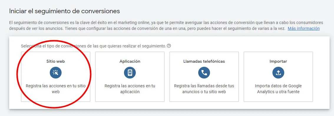 Creación de Conversiones Google Ads