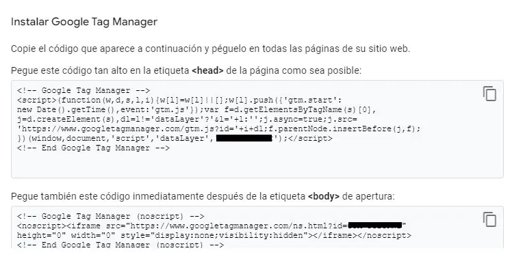 Instalar Google Tag Manager
