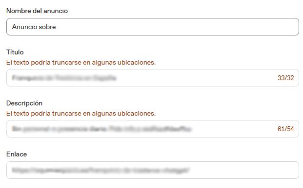 Anuncios de títulos y descripciones de ChatGPT Ads